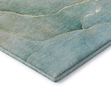 8' Green And Ivory Abstract Washable Round Rug With UV Protection - HomeRoots - Flyclothing LLC