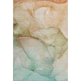 3' X 5' Teal And Ivory Abstract Washable Area Rug With UV Protection - HomeRoots - Flyclothing LLC