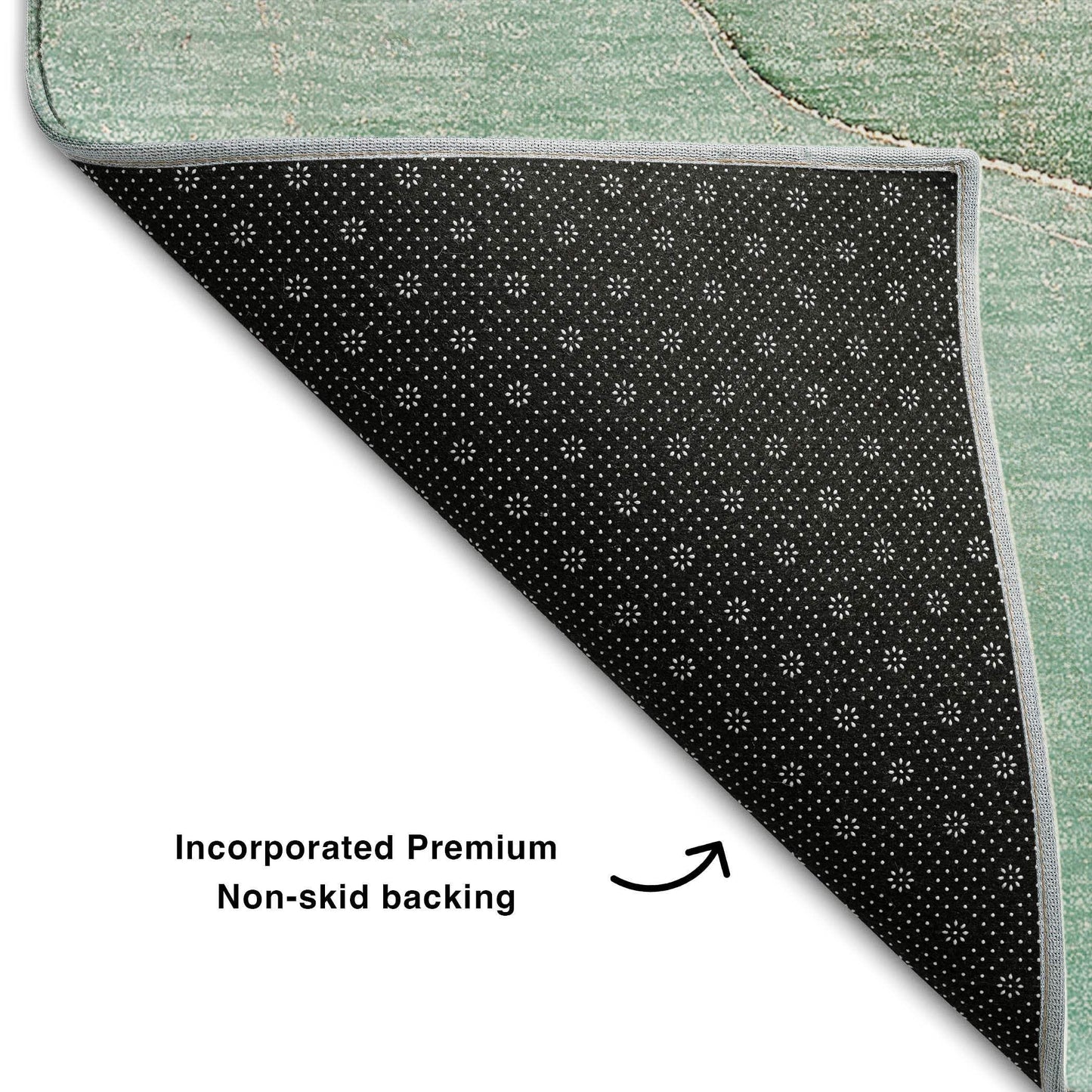 3' X 5' Teal And Ivory Abstract Washable Area Rug With UV Protection - HomeRoots - Flyclothing LLC