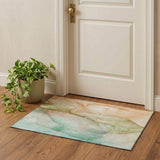 3' X 5' Teal And Ivory Abstract Washable Area Rug With UV Protection - HomeRoots - Flyclothing LLC