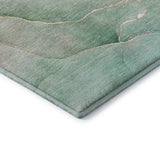 8' Teal And Ivory Abstract Washable Round Rug With UV Protection - HomeRoots - Flyclothing LLC