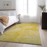 3' X 5' Gold And Ivory Abstract Washable Area Rug With UV Protection - HomeRoots - Flyclothing LLC