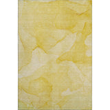 3' X 5' Gold And Ivory Abstract Washable Area Rug With UV Protection - HomeRoots - Flyclothing LLC