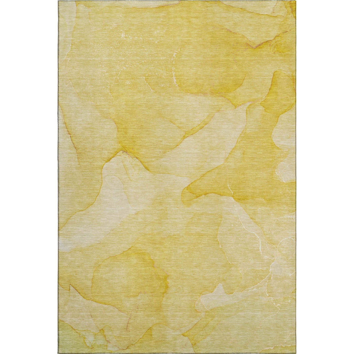 5' X 8' Gold And Ivory Abstract Washable Area Rug With UV Protection - HomeRoots - Flyclothing LLC