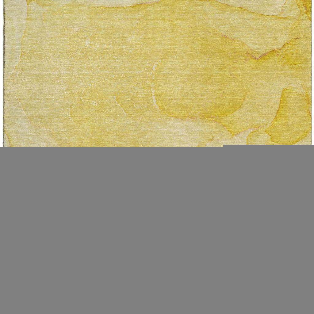 5' X 8' Gold And Ivory Abstract Washable Area Rug With UV Protection - HomeRoots - Flyclothing LLC