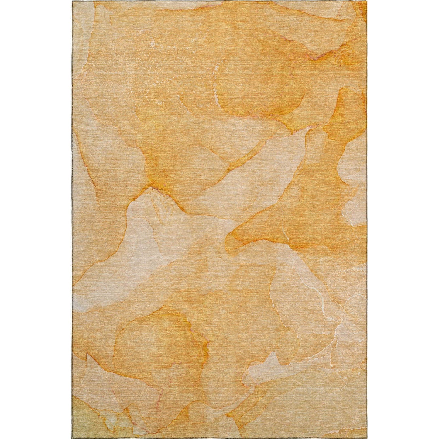 3' X 5' Orange And Ivory Abstract Washable Area Rug With UV Protection - HomeRoots - Flyclothing LLC