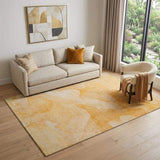 5' X 8' Orange And Ivory Abstract Washable Area Rug With UV Protection - HomeRoots - Flyclothing LLC