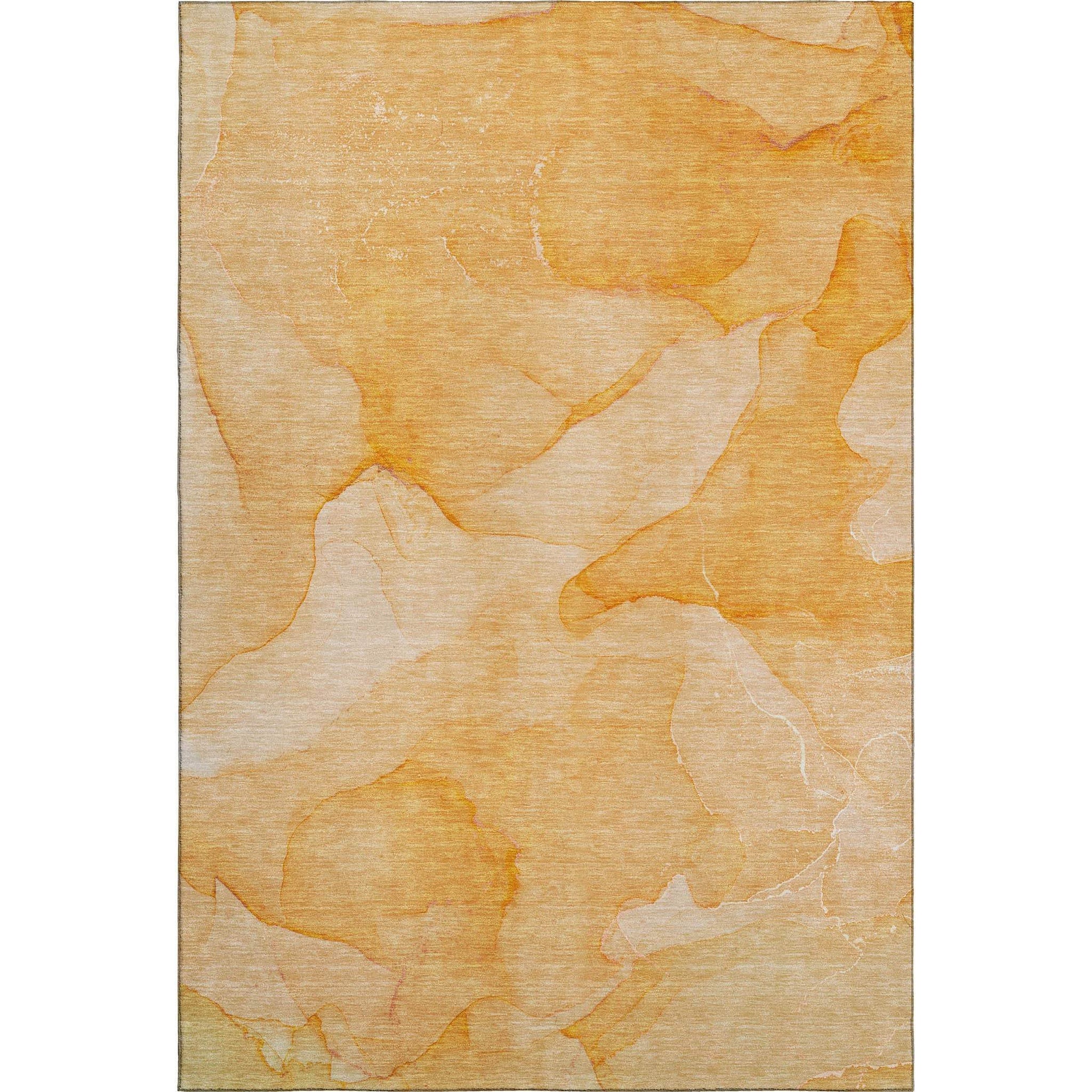 5' X 8' Orange And Ivory Abstract Washable Area Rug With UV Protection - HomeRoots - Flyclothing LLC