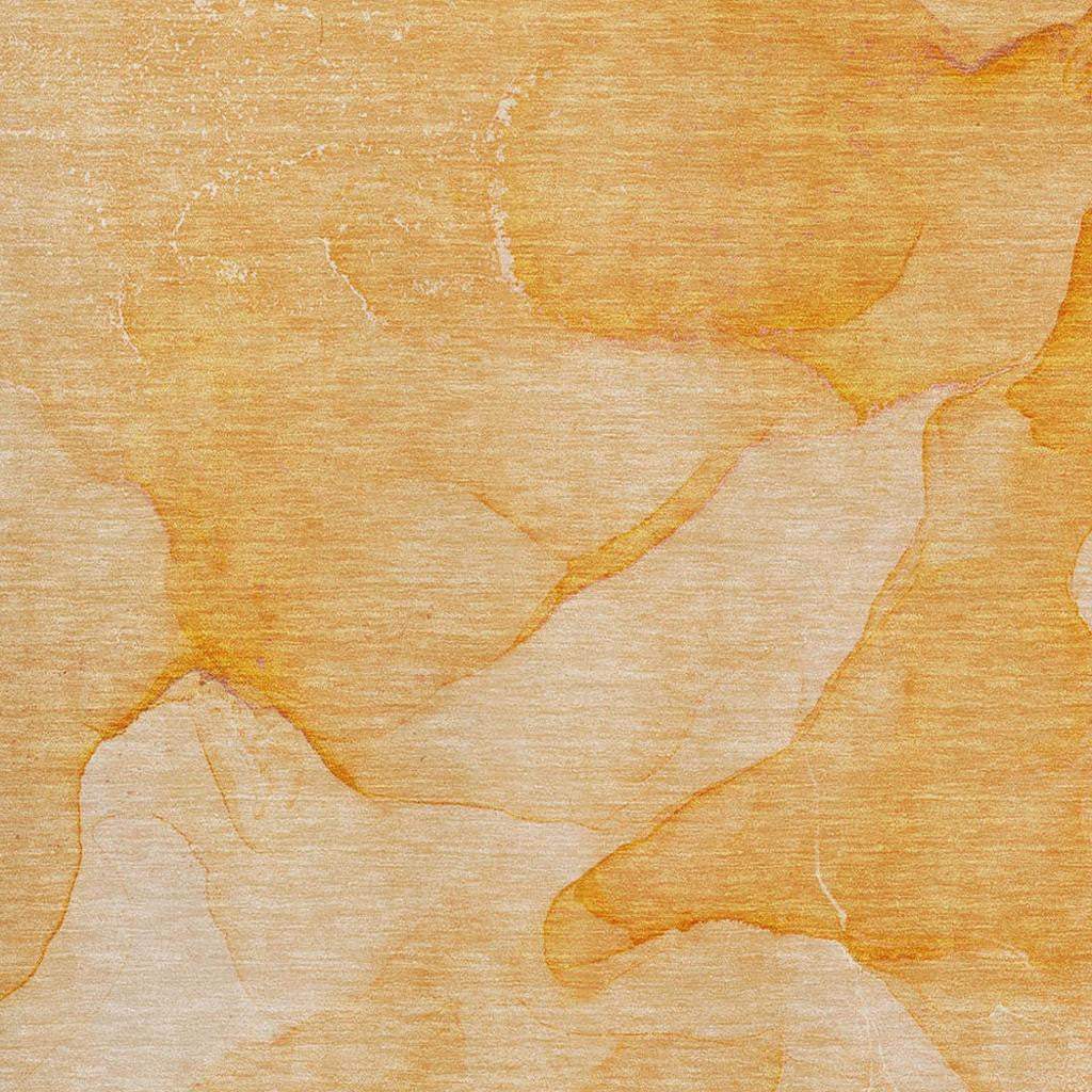 5' X 8' Orange And Ivory Abstract Washable Area Rug With UV Protection - HomeRoots - Flyclothing LLC