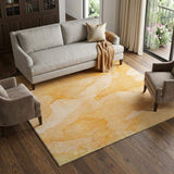 8' X 10' Orange And Ivory Abstract Washable Area Rug With UV Protection - HomeRoots - Flyclothing LLC