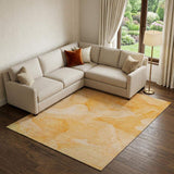 9' X 12' Orange And Ivory Abstract Washable Area Rug With UV Protection - HomeRoots - Flyclothing LLC