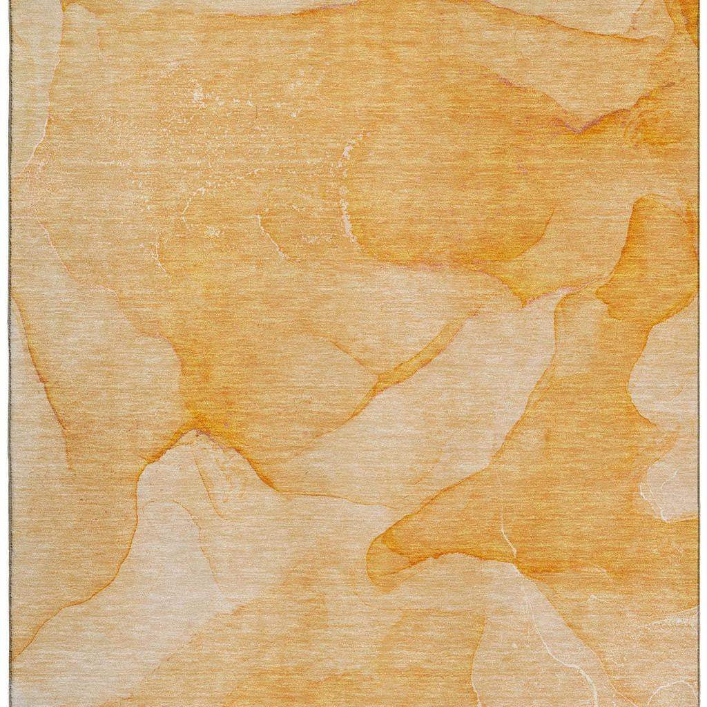 10' X 14' Orange And Ivory Abstract Washable Area Rug With UV Protection - HomeRoots - Flyclothing LLC