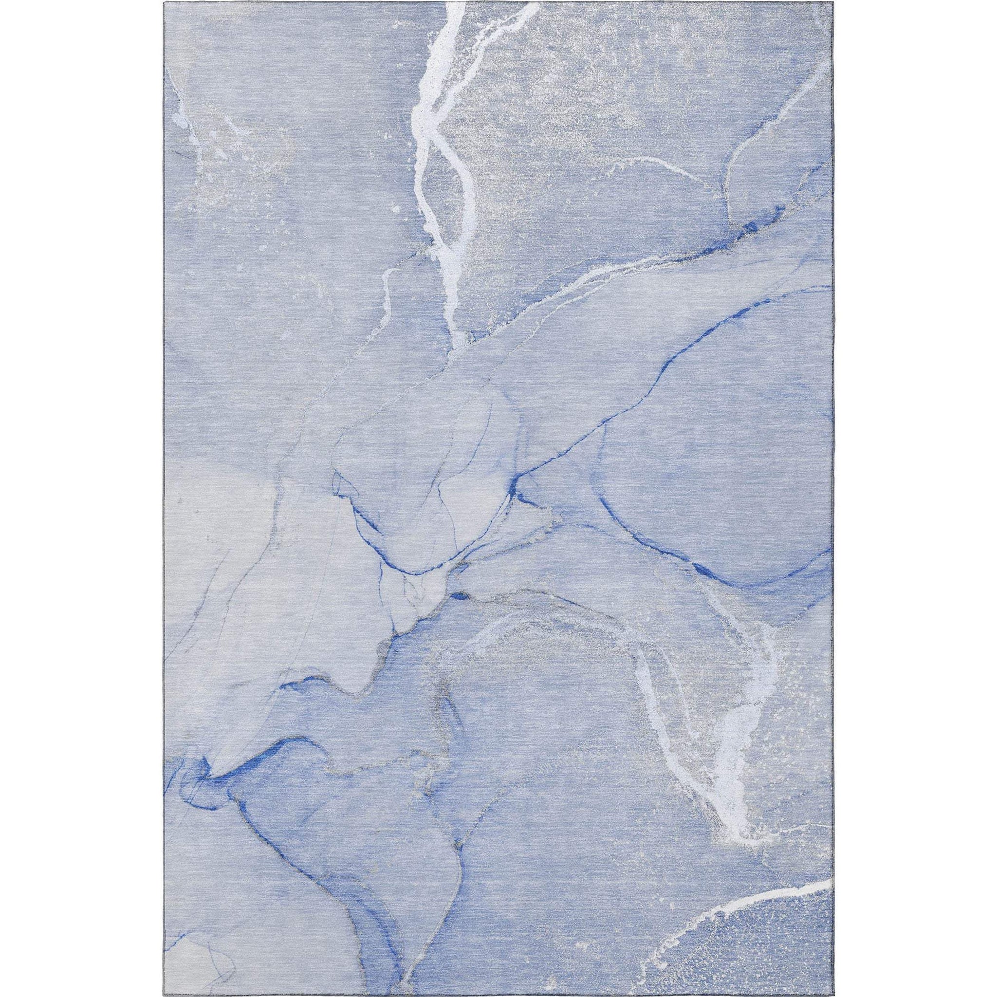 3' X 5' Blue And Ivory Abstract Washable Area Rug With UV Protection - HomeRoots - Flyclothing LLC