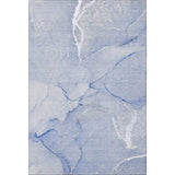 5' X 8' Blue And Ivory Abstract Washable Area Rug With UV Protection - HomeRoots - Flyclothing LLC