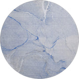 8' Blue And Ivory Abstract Washable Round Rug With UV Protection - HomeRoots - Flyclothing LLC