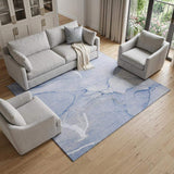 8' X 10' Blue And Ivory Abstract Washable Area Rug With UV Protection - HomeRoots - Flyclothing LLC