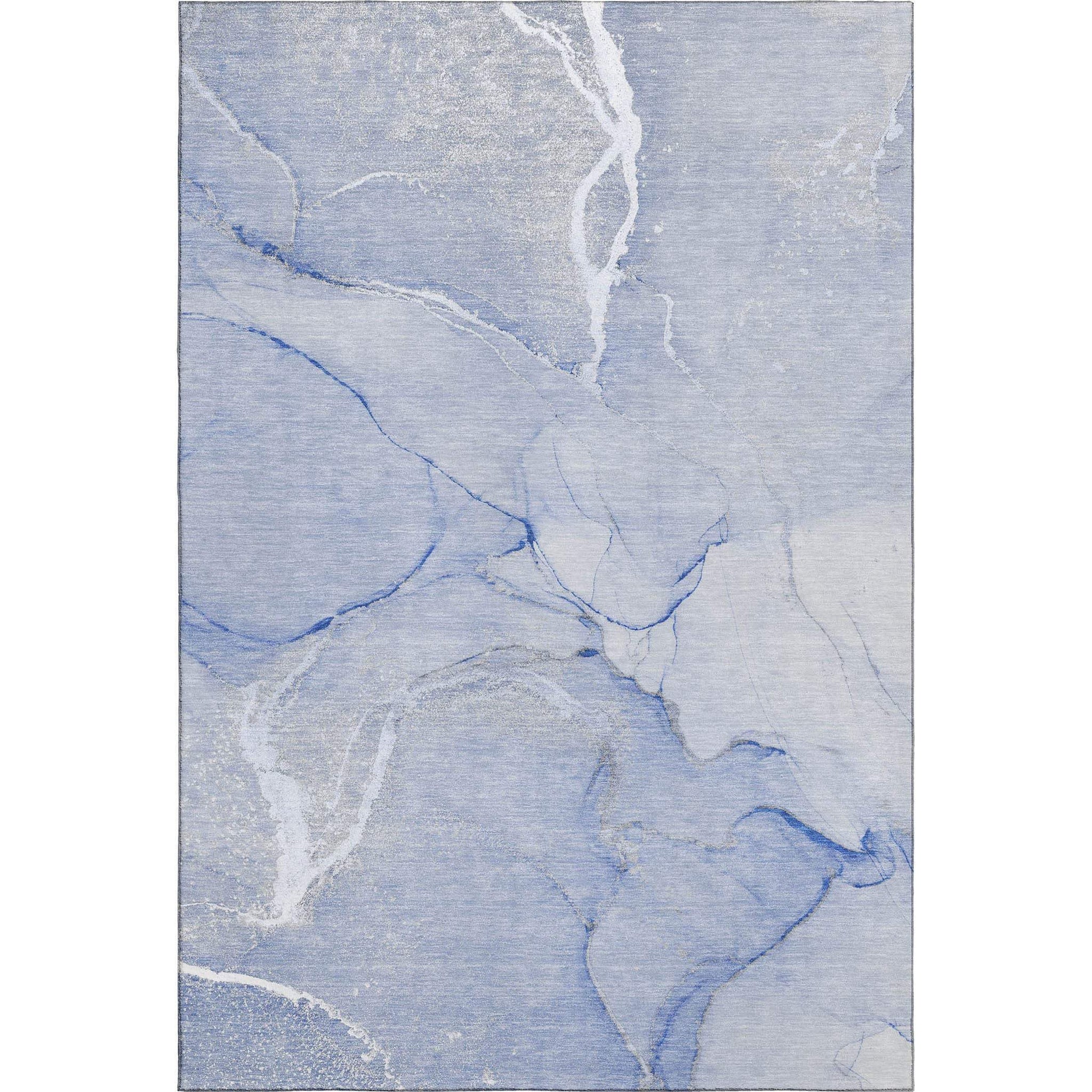 8' X 10' Blue And Ivory Abstract Washable Area Rug With UV Protection - HomeRoots - Flyclothing LLC