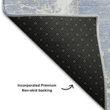 8' X 10' Blue And Ivory Abstract Washable Area Rug With UV Protection - HomeRoots - Flyclothing LLC