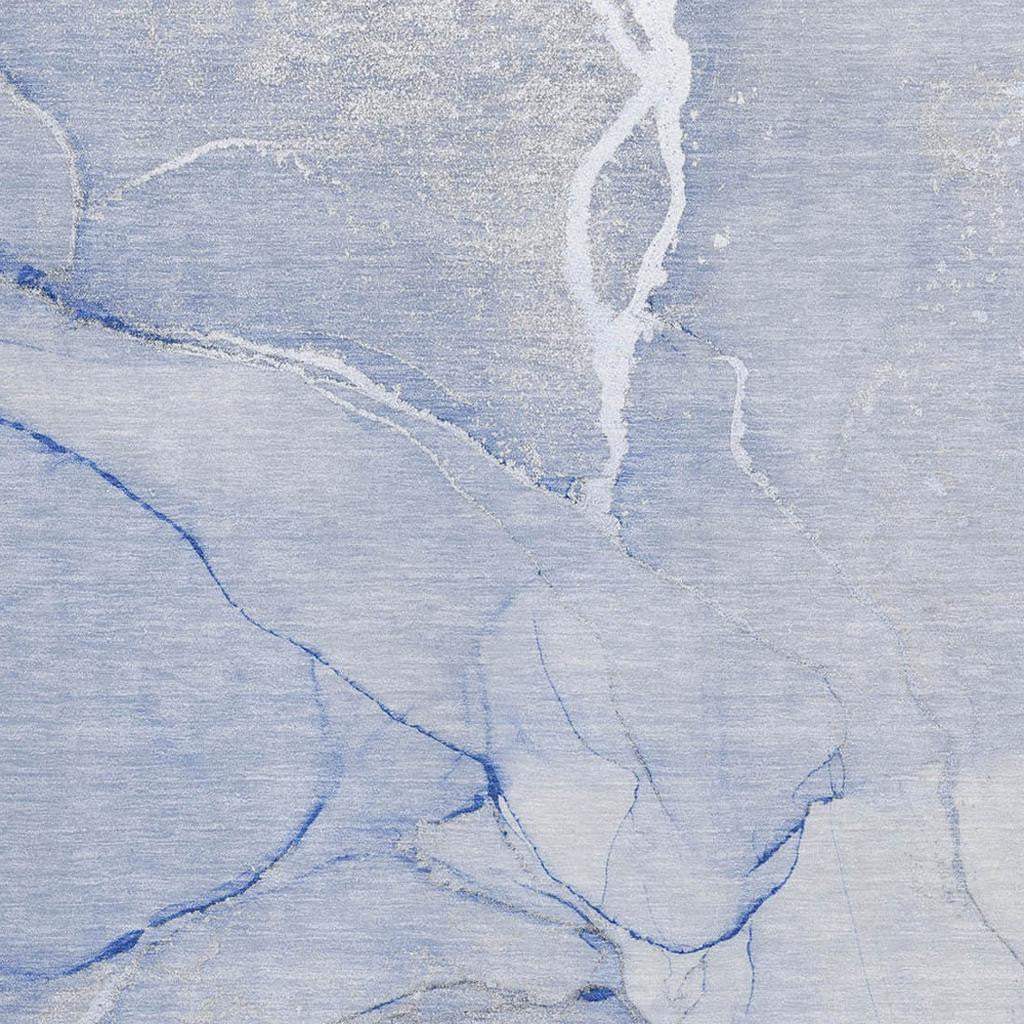 8' X 10' Blue And Ivory Abstract Washable Area Rug With UV Protection - HomeRoots - Flyclothing LLC