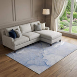 10' X 14' Blue And Ivory Abstract Washable Area Rug With UV Protection - HomeRoots - Flyclothing LLC