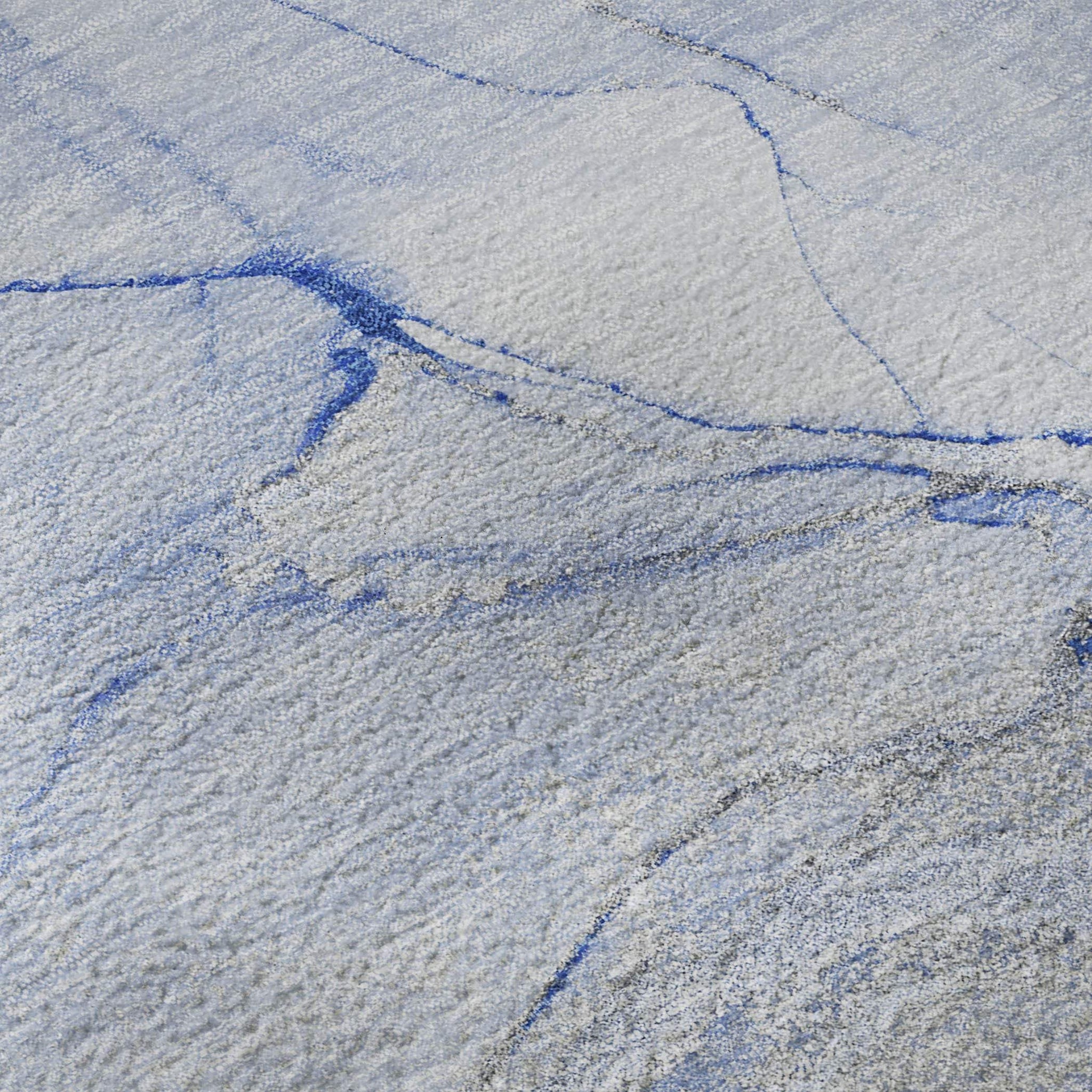 10' X 14' Blue And Ivory Abstract Washable Area Rug With UV Protection - HomeRoots - Flyclothing LLC