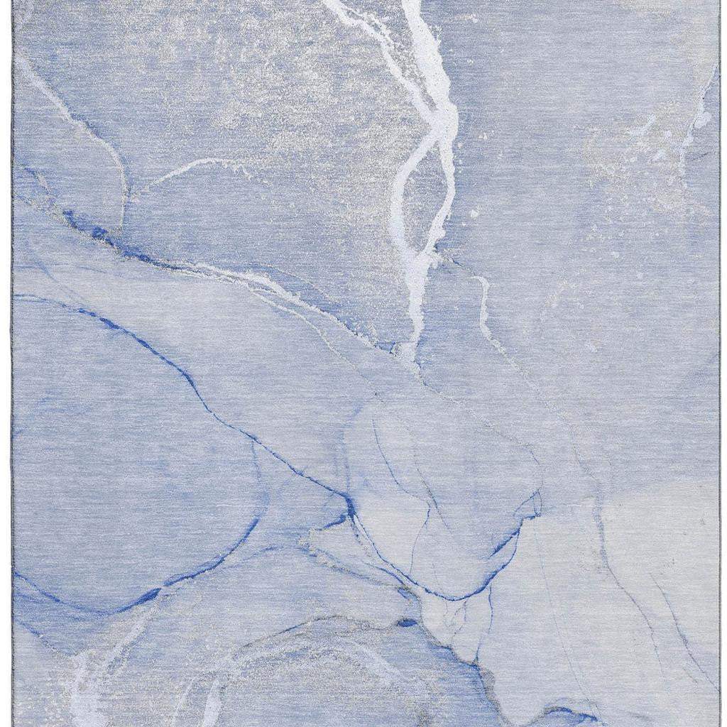 10' X 14' Blue And Ivory Abstract Washable Area Rug With UV Protection - HomeRoots - Flyclothing LLC