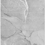 5' X 8' Gray And Ivory Abstract Washable Area Rug With UV Protection - HomeRoots - Flyclothing LLC