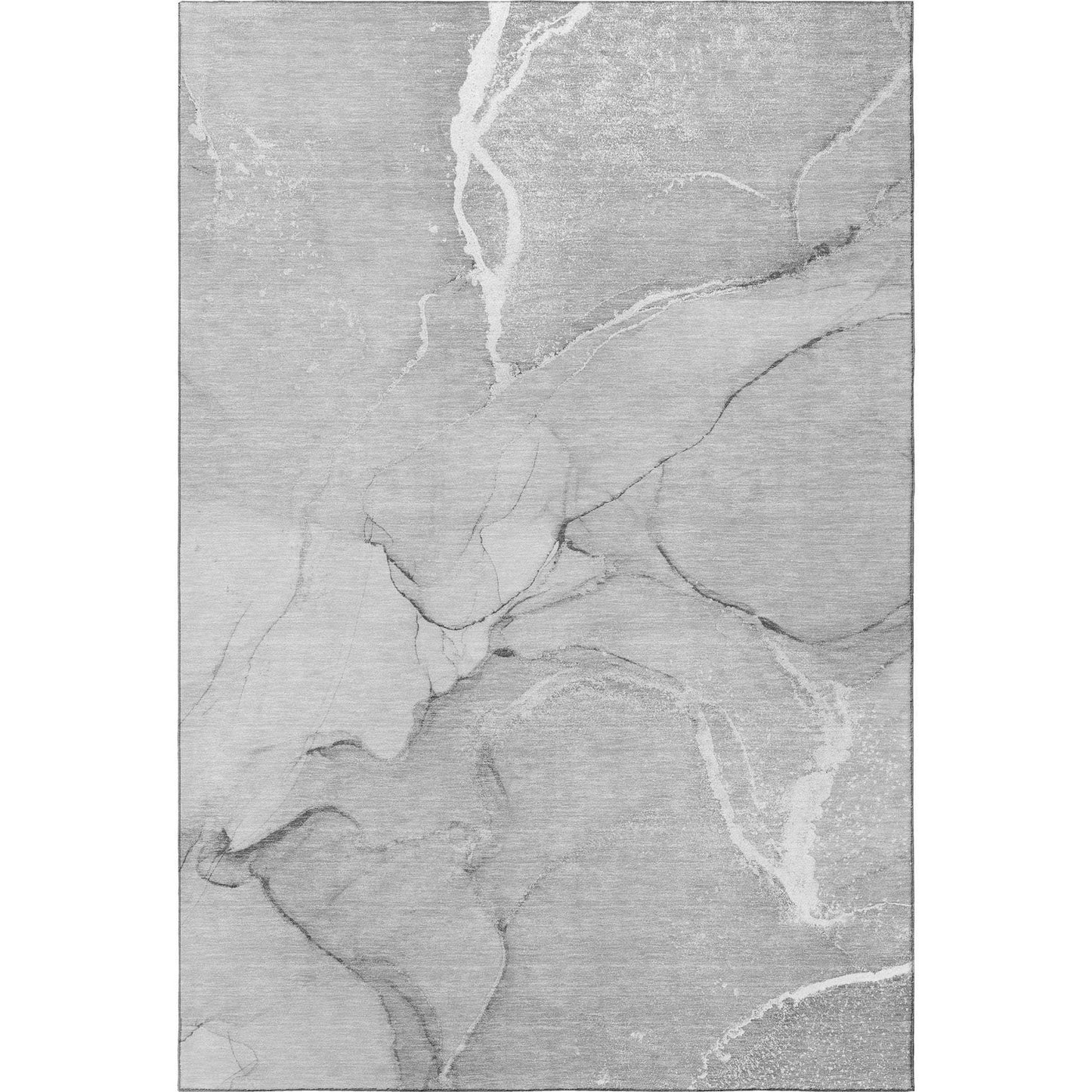 5' X 8' Gray And Ivory Abstract Washable Area Rug With UV Protection - HomeRoots - Flyclothing LLC