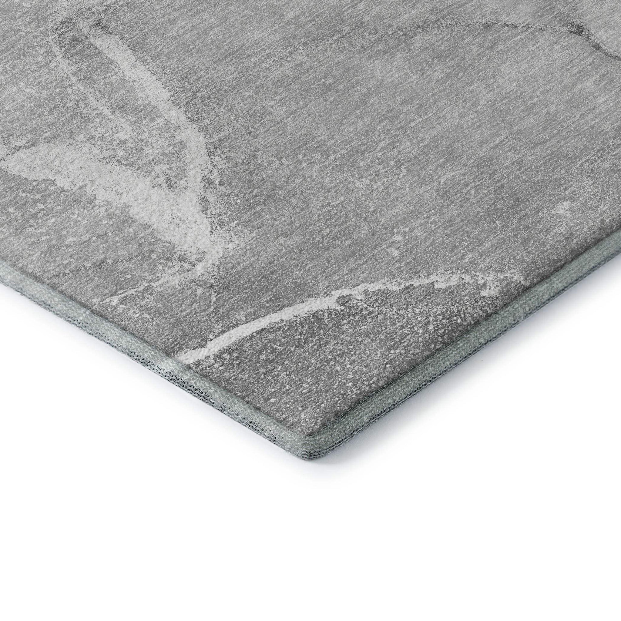 9' X 12' Gray And Ivory Abstract Washable Area Rug With UV Protection - HomeRoots - Flyclothing LLC