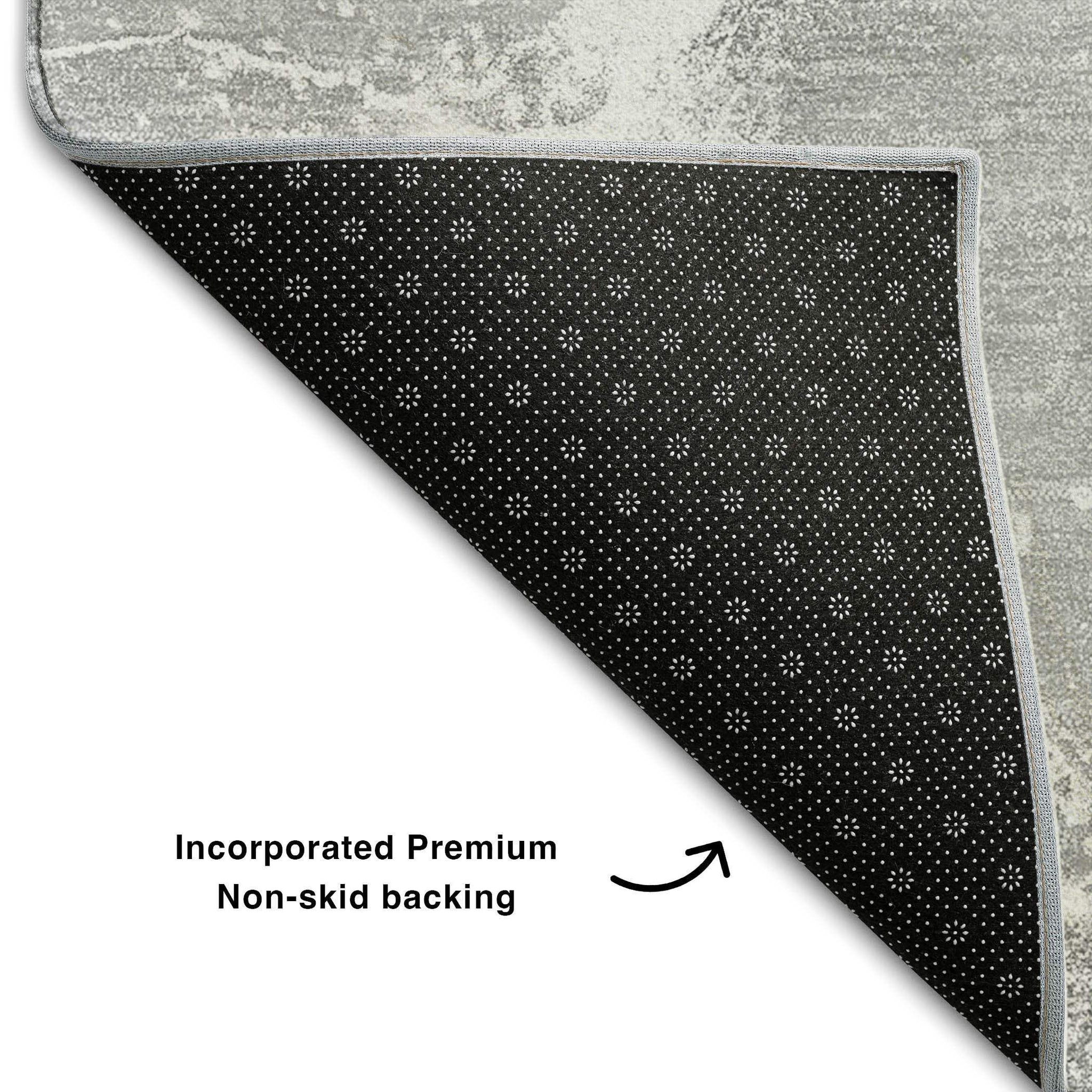 10' X 14' Gray And Ivory Abstract Washable Area Rug With UV Protection - HomeRoots - Flyclothing LLC