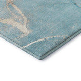 3' X 5' Teal And Ivory Abstract Washable Area Rug With UV Protection - HomeRoots - Flyclothing LLC