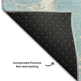 10' X 14' Teal And Ivory Abstract Washable Area Rug With UV Protection - HomeRoots - Flyclothing LLC