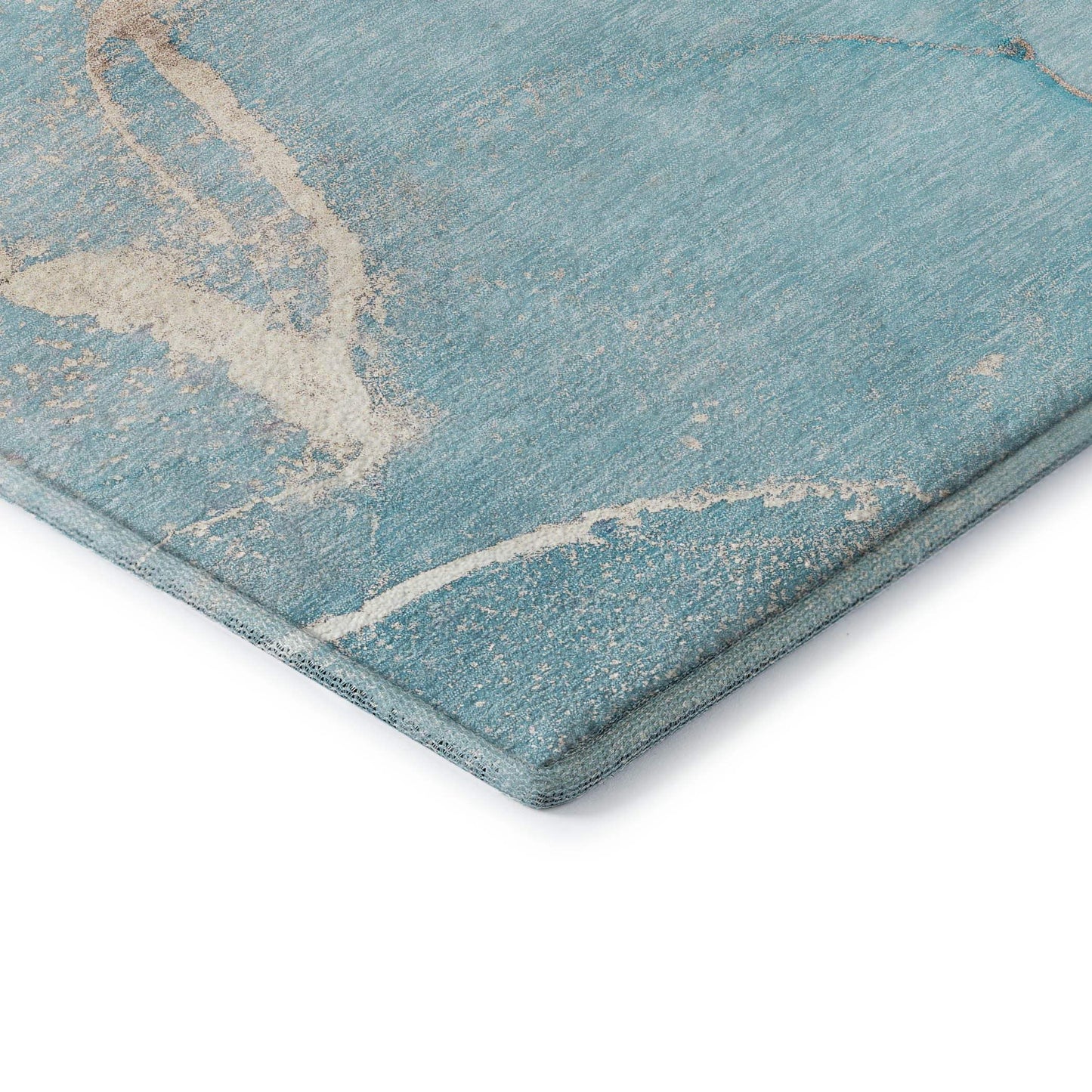 10' X 14' Teal And Ivory Abstract Washable Area Rug With UV Protection - HomeRoots - Flyclothing LLC