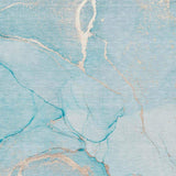 10' X 14' Teal And Ivory Abstract Washable Area Rug With UV Protection - HomeRoots - Flyclothing LLC