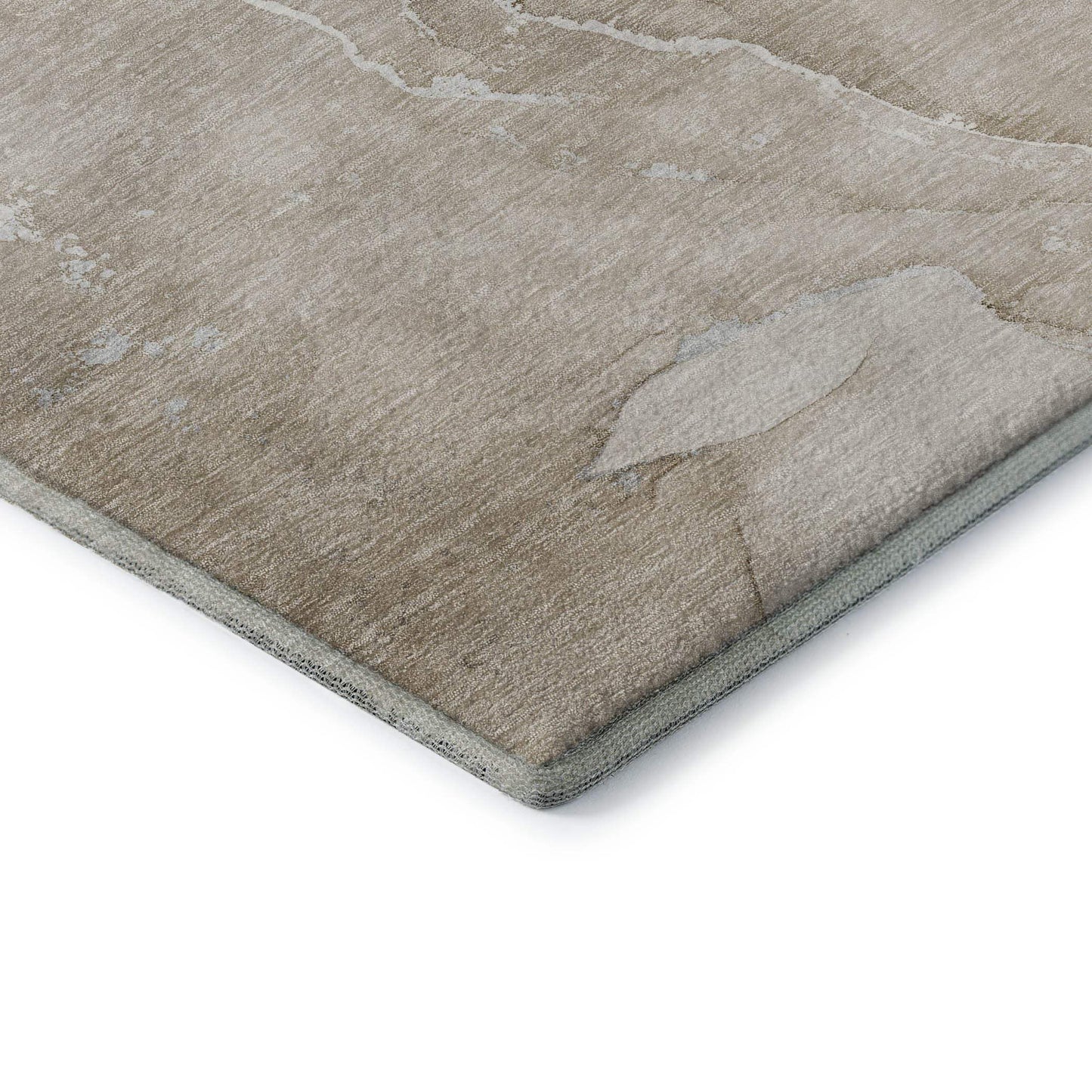 8' Beige And Ivory Abstract Washable Round Rug With UV Protection - HomeRoots - Flyclothing LLC