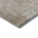 8' Beige And Ivory Abstract Washable Round Rug With UV Protection - HomeRoots - Flyclothing LLC