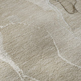 8' Beige And Ivory Abstract Washable Round Rug With UV Protection - HomeRoots - Flyclothing LLC