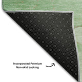 8' Green And Ivory Abstract Washable Round Rug With UV Protection - HomeRoots - Flyclothing LLC