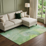8' X 10' Green And Ivory Abstract Washable Area Rug With UV Protection - HomeRoots - Flyclothing LLC
