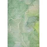 8' X 10' Green And Ivory Abstract Washable Area Rug With UV Protection - HomeRoots - Flyclothing LLC