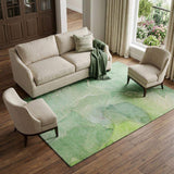 9' X 12' Green And Ivory Abstract Washable Area Rug With UV Protection - HomeRoots - Flyclothing LLC