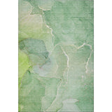 10' X 14' Green And Ivory Abstract Washable Area Rug With UV Protection - HomeRoots - Flyclothing LLC