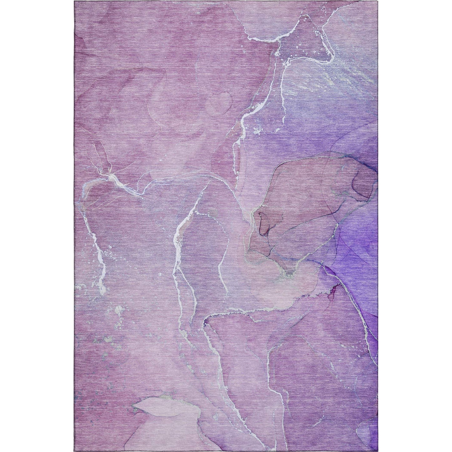 3' X 5' Purple And Ivory Abstract Washable Area Rug With UV Protection - HomeRoots - Flyclothing LLC