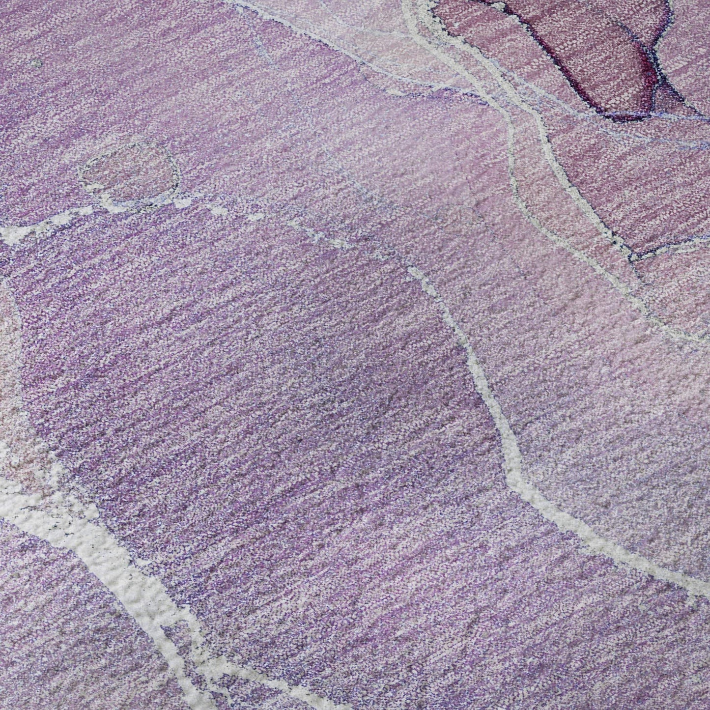 3' X 5' Purple And Ivory Abstract Washable Area Rug With UV Protection - HomeRoots - Flyclothing LLC