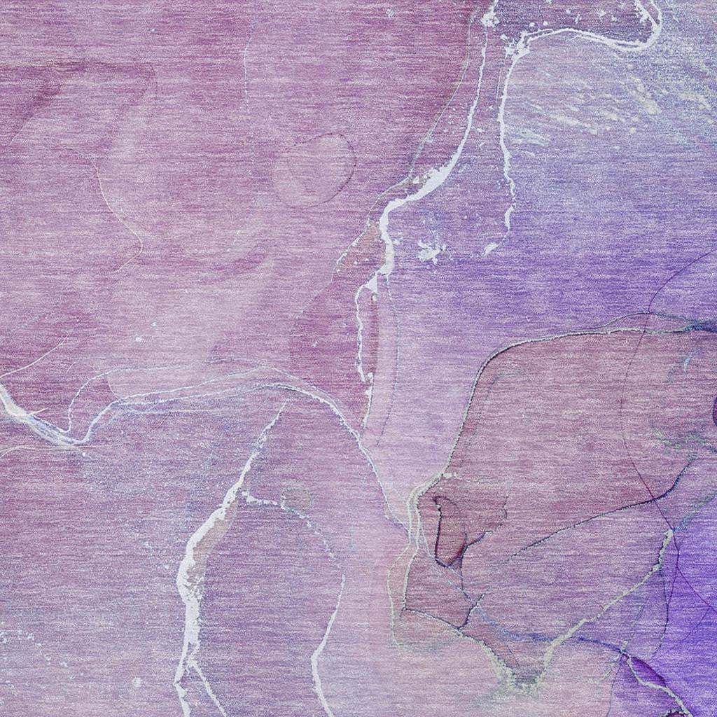 3' X 5' Purple And Ivory Abstract Washable Area Rug With UV Protection - HomeRoots - Flyclothing LLC