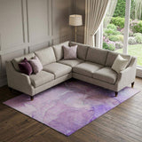 10' X 14' Purple And Ivory Abstract Washable Area Rug With UV Protection - HomeRoots - Flyclothing LLC