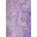 10' X 14' Purple And Ivory Abstract Washable Area Rug With UV Protection - HomeRoots - Flyclothing LLC