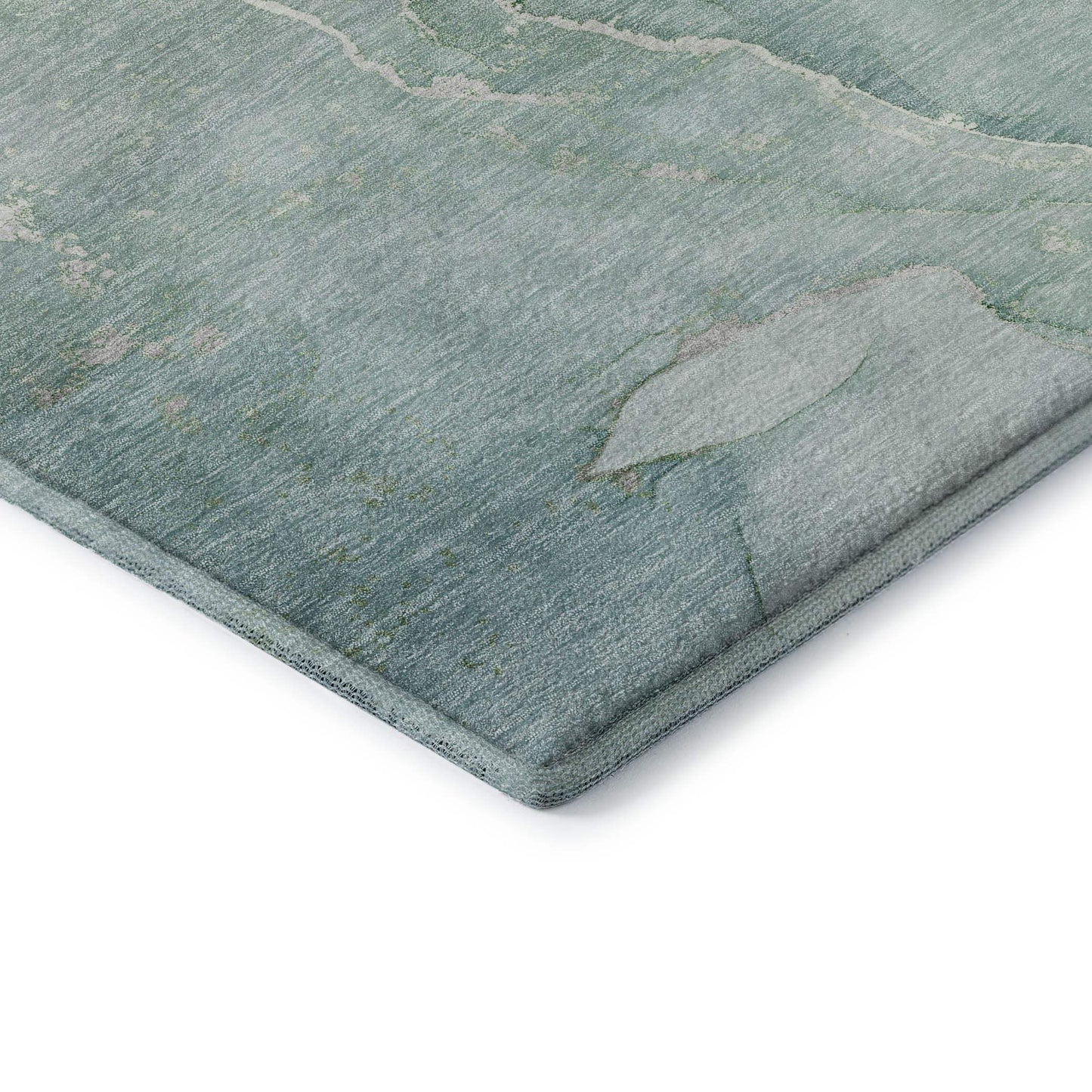 3' X 5' Teal And Ivory Abstract Washable Area Rug With UV Protection - HomeRoots - Flyclothing LLC