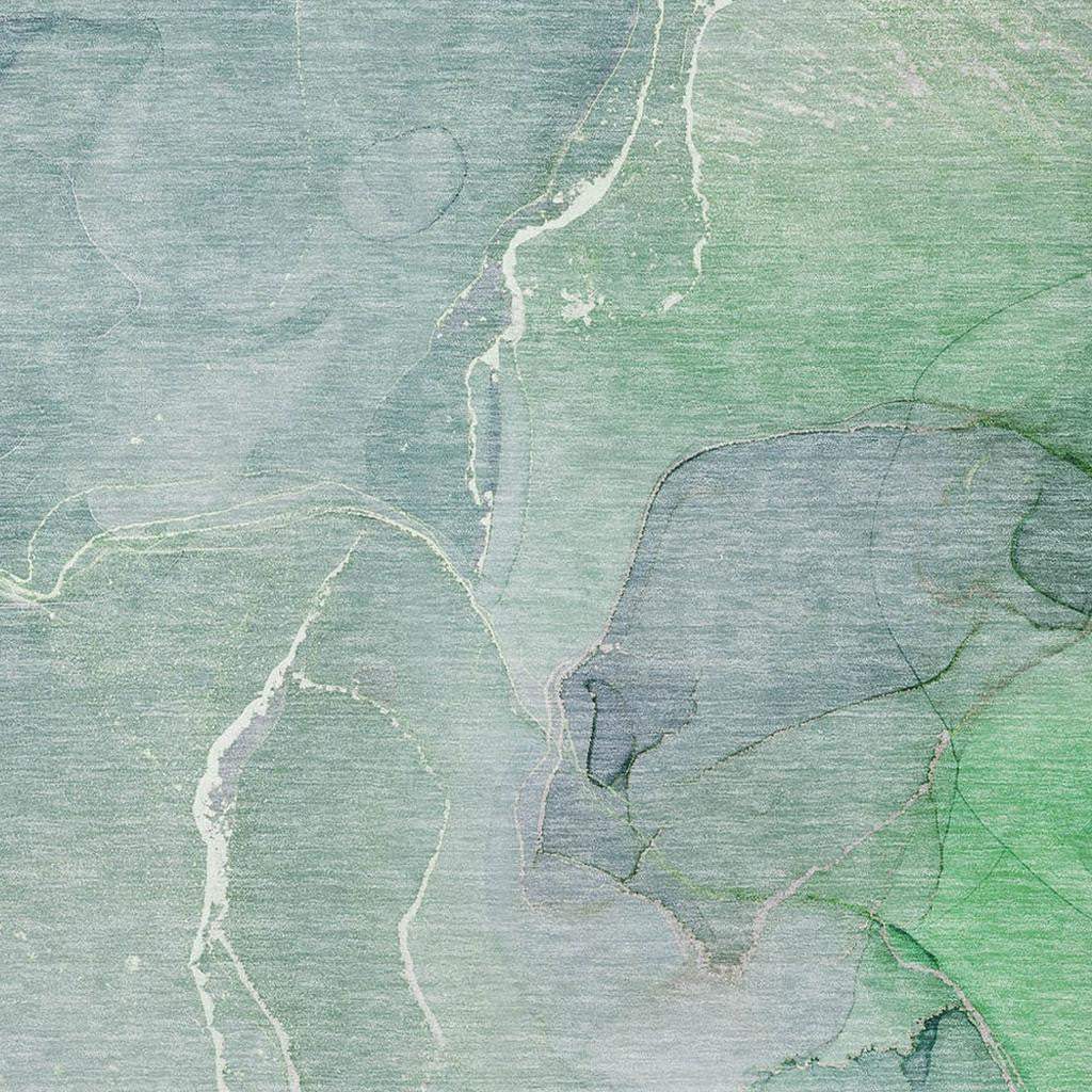3' X 5' Teal And Ivory Abstract Washable Area Rug With UV Protection - HomeRoots - Flyclothing LLC