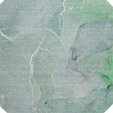 8' Teal And Ivory Abstract Washable Round Rug With UV Protection - HomeRoots - Flyclothing LLC